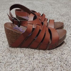 Blowfish Brown Wedge Sandal - New size W 8.5
